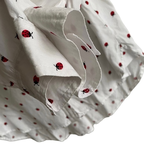 JACK & RAE White Button Front Long Sleeve Blouse Red Black Ladybug Print M - Picture 4 of 6